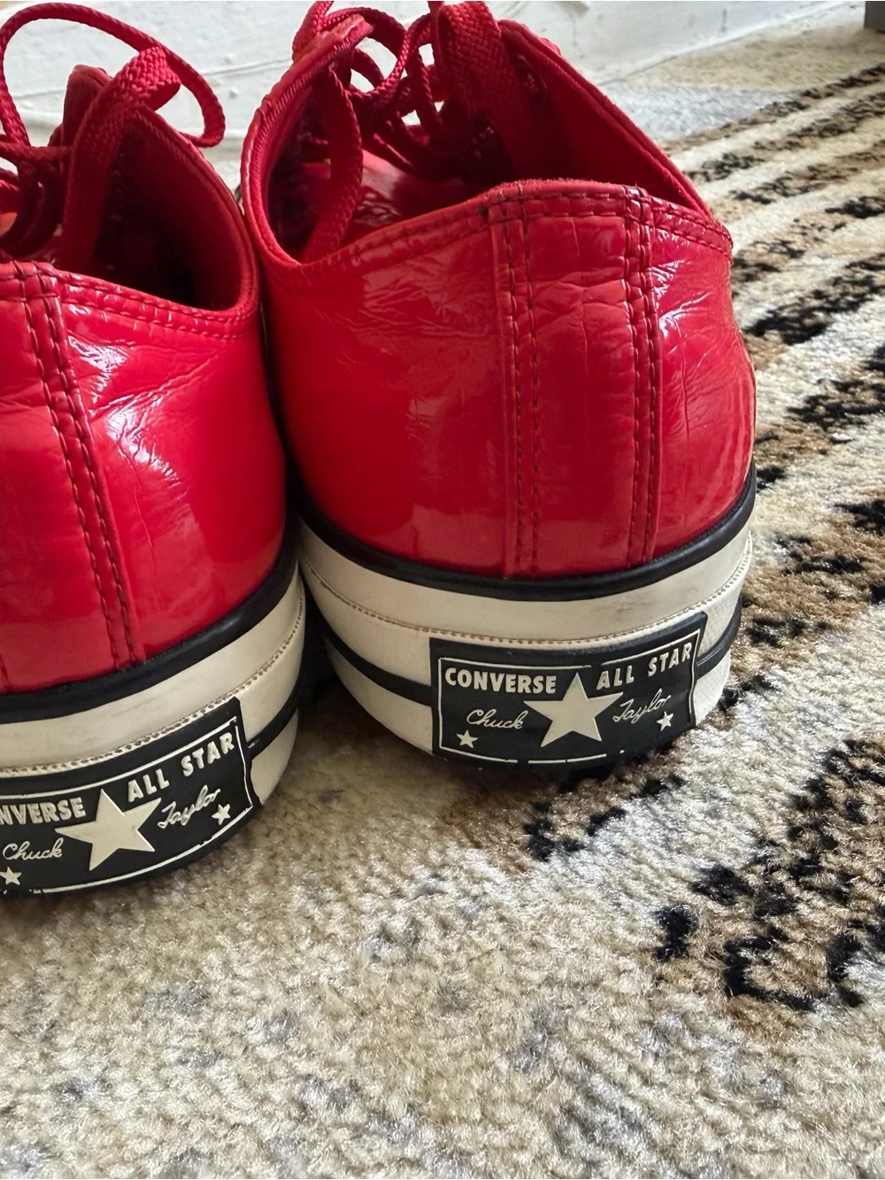 Converse Red All Star Rubber Sole Close-Up